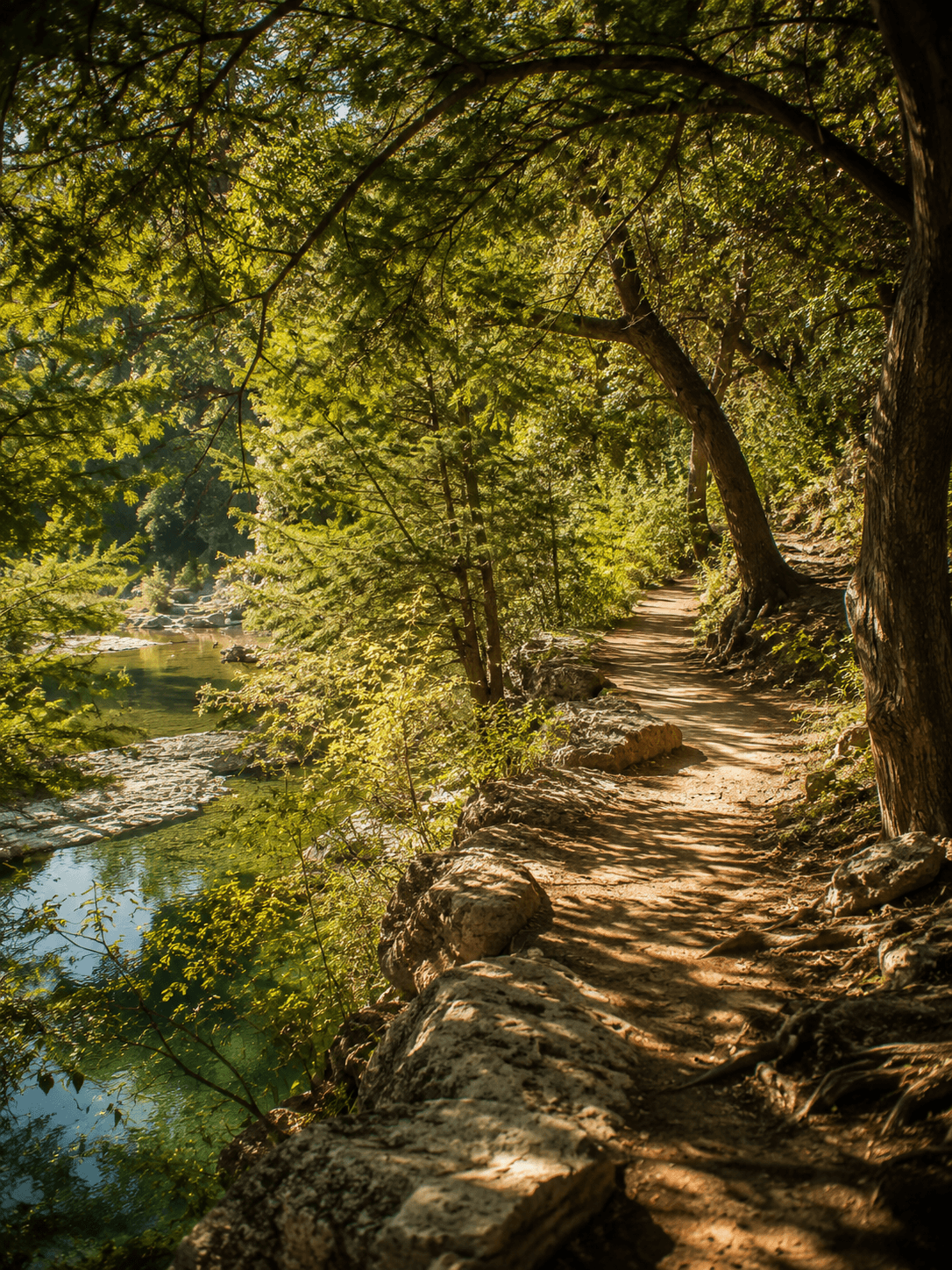 Austin greenbelt trail through trees