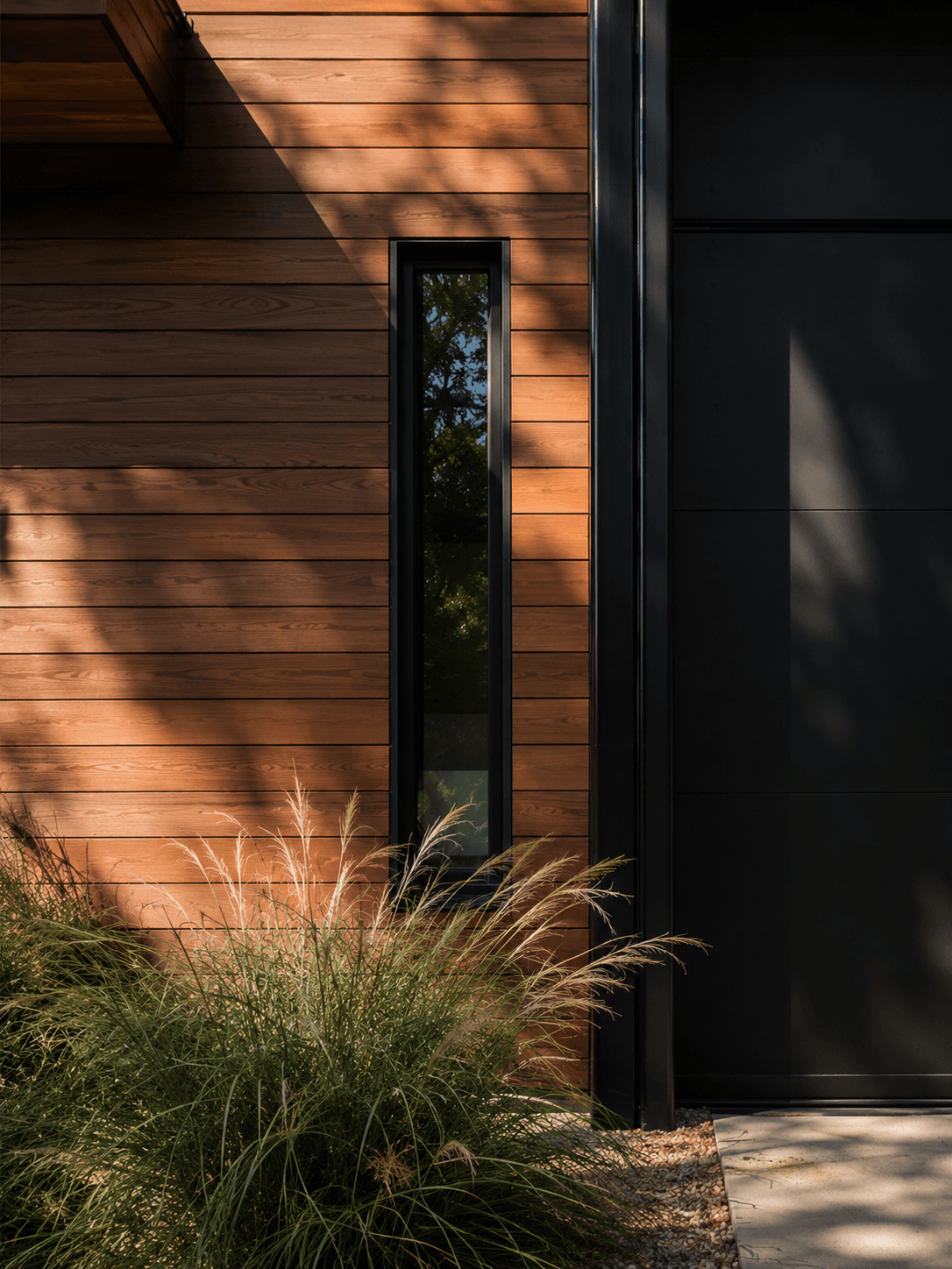 Architectural detail of a modern Austin home